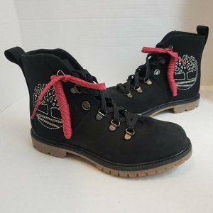 Timberland Logo Embroidered Black Winter Boots 7